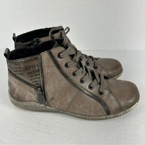 💕Remonte Brown High-Top Sneakers with Side Zipper 37